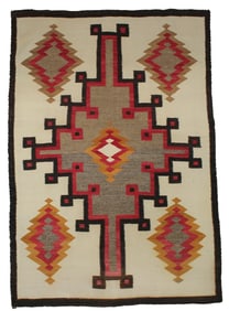 Dazzling Native American textile in a stunning Klagetoh pattern, with clean bright colors.
