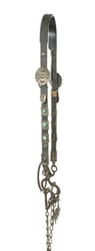 Stylish silver mounted Native American bridle with exceptional iron ring bit boasting heavily