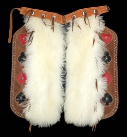 An amazing pair of batwing chaps from our beloved Buddy Foster. Displaying his terrific