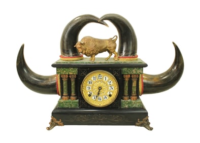 Breathtaking large signed Seth Thomas mantle clock with elegant 6" clock face, fancy iron feet, and