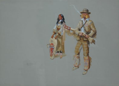 Highly collected CAA Artist, born in 1954, gouache titled "Bois Boule" dated 1979 and signed in