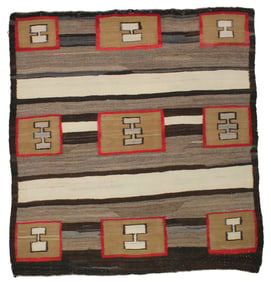 An old Native American child's blanket, exhibiting great feel, pleasing pattern and color. Measuring