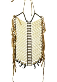 Impressive original 19th century Native American breast plate with wonderful heirpipe design,