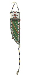 Wonderful oversized 19th century Plains Indian fully beaded knife sheath with great bead colors,