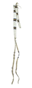 Exceptional Northern Plains awl case with nicely crafted beadwork and long decorative drops.