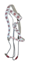 Fully beaded large Native American made headstall with extensive finely detailed bead pattern on