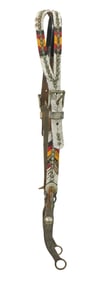 Interesting fully beaded Native American one ear style headstall with brilliant colored chevron