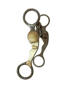 A classic brass and silver mounted lady leg bit with extra tall port mouthpiece, showing nice age.