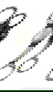 A seldom seen oversized grazing bit in the desirable Grimmet pattern with silver mounted sand dollar: A seldom seen oversized grazing bit in the desirable Grimmet pattern with silver mounted sand dollar design.