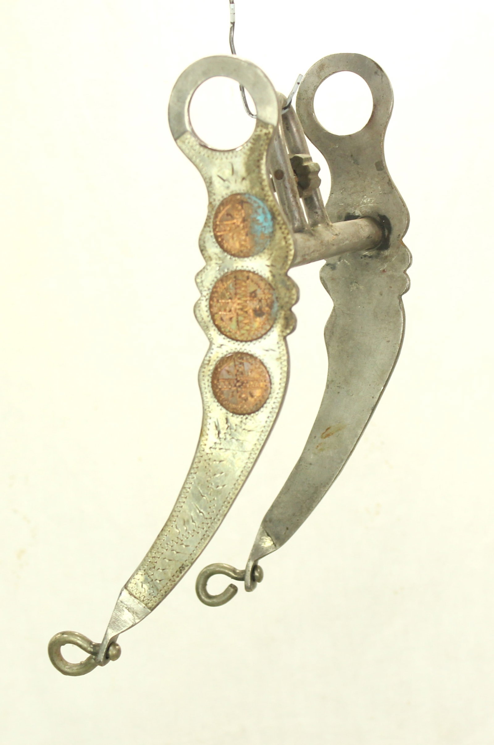 Copper Mounted Bit: An interesting vintage halfbreed bit with full silver overlay and copper accents.