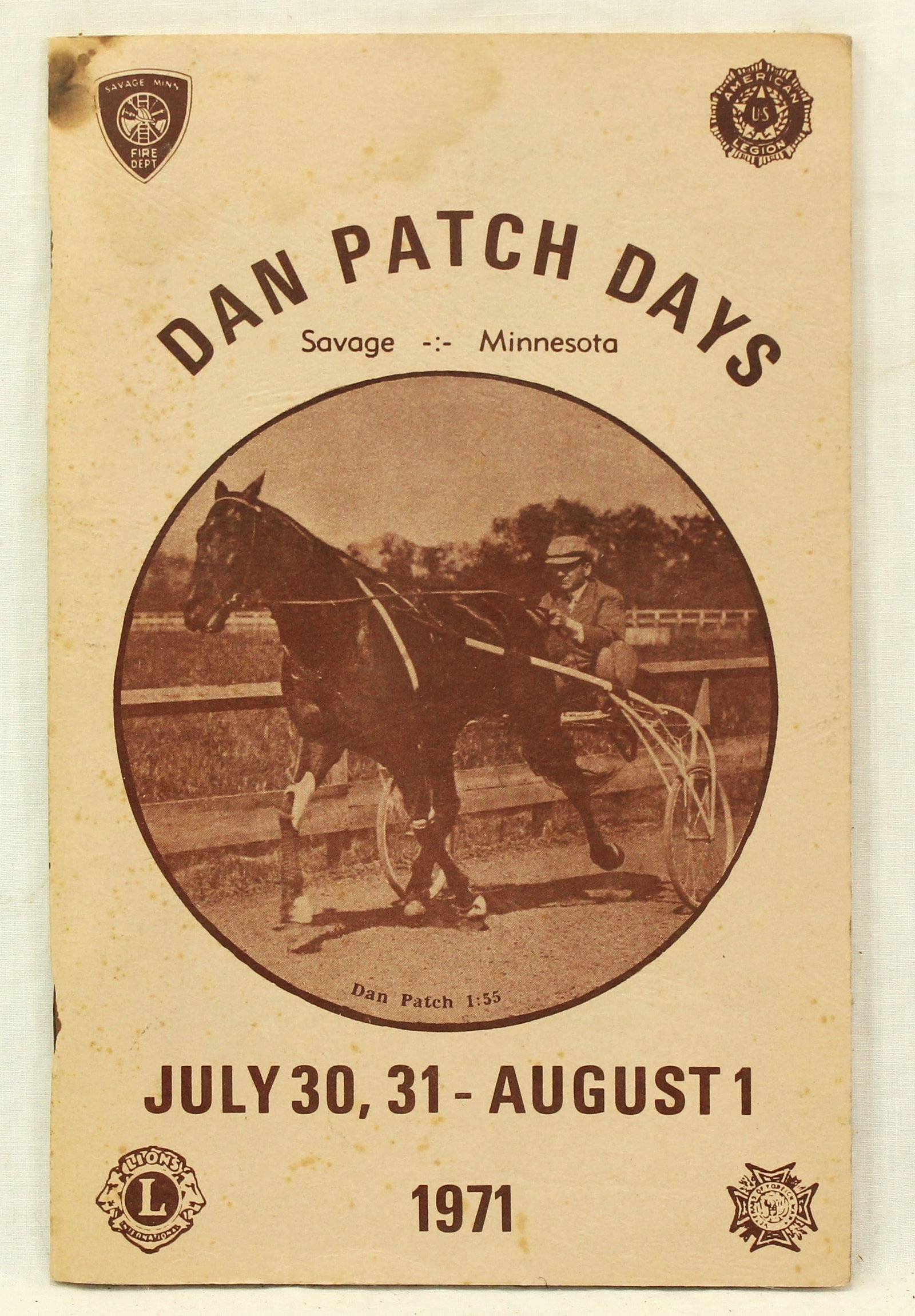 Dan Patch Days 1971 Program: A highly collected 1971 paperback harness racing program from Dan Patch Days. In good condition.