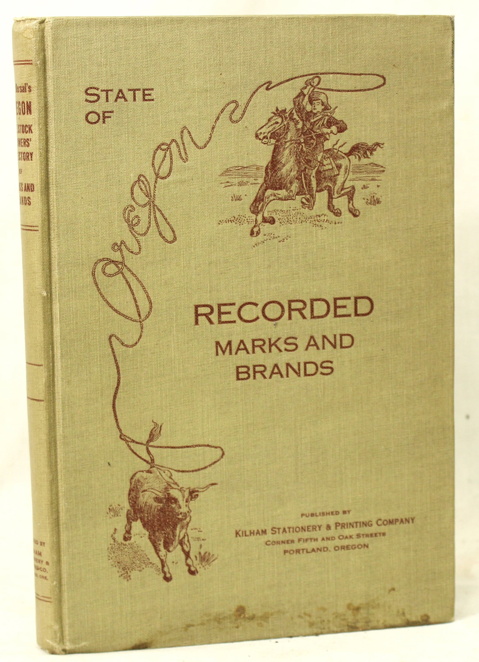 Oregon Brand Book: An original hard backed copy of the 1918 Oregon brand book, in very good condition.