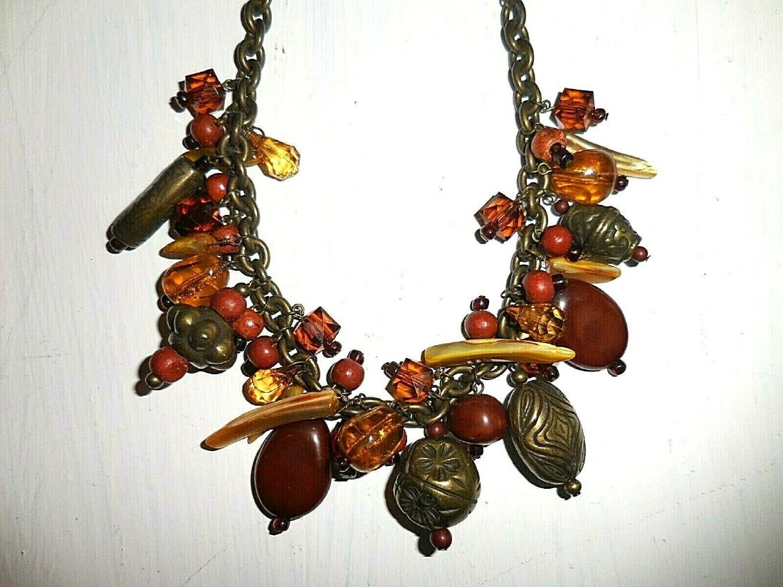 Vintage Bakelite Charm Necklace 21" long (1 of 1)