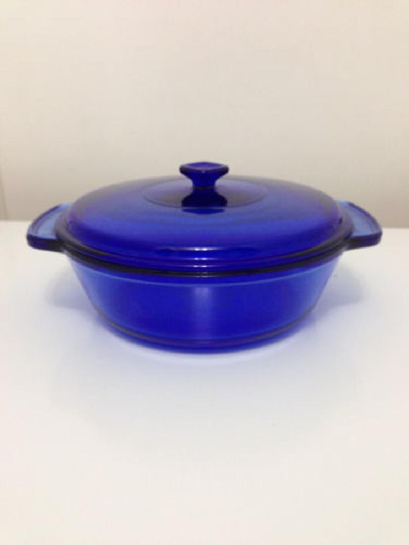 Anchor Hocking Vintage blue glass casserole dish (1 of 1)