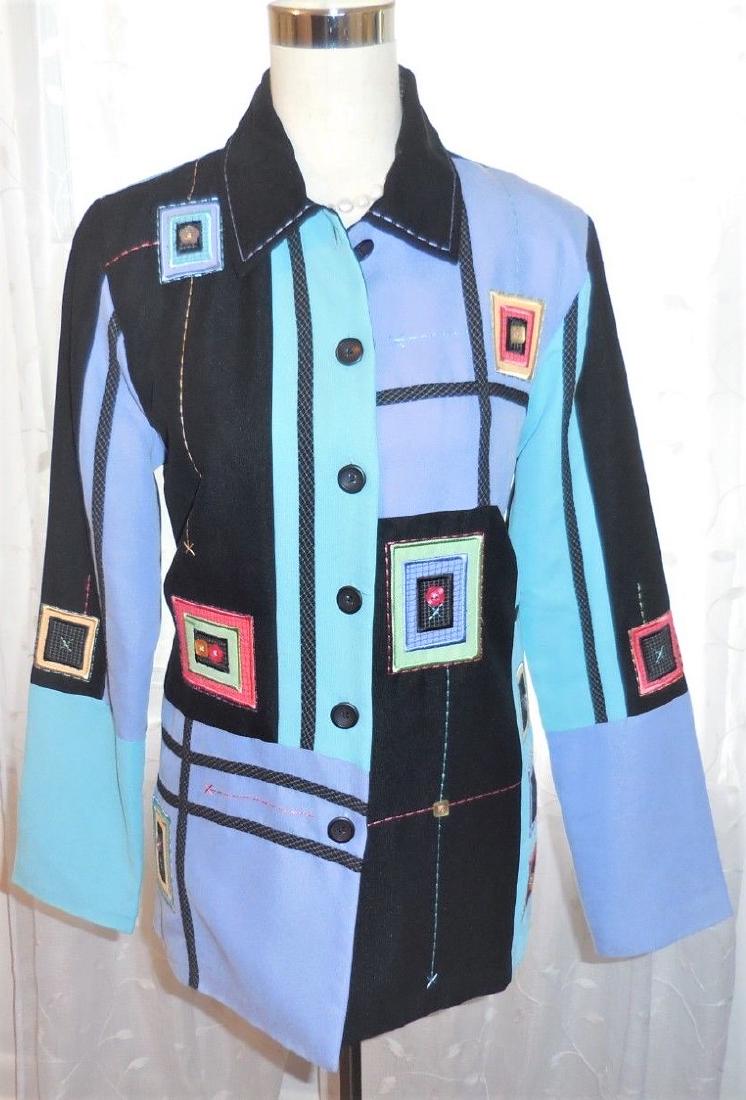 Vintage Koret Color Block Mod Jacket Sz 8-10: Excellent condiiton. Lines and a boxy cut. Bust-38",waist-38",hips-42",length-28".