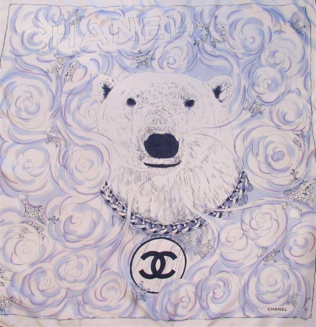 CHANEL silk polar bear scarf (1 of 6)