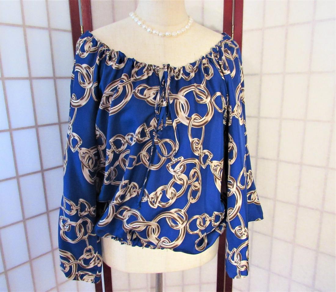 Italian silk chain link pattern top sz M (1 of 6)