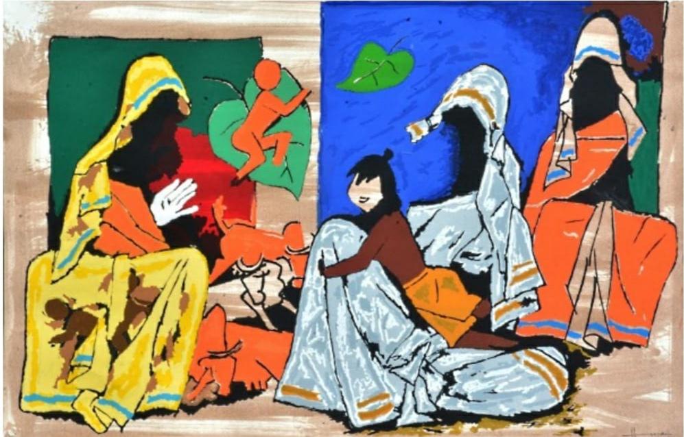 MF HUSAIN SIGNED SERIGRAPH MOTHER TERESA SERIES (1 of 1)