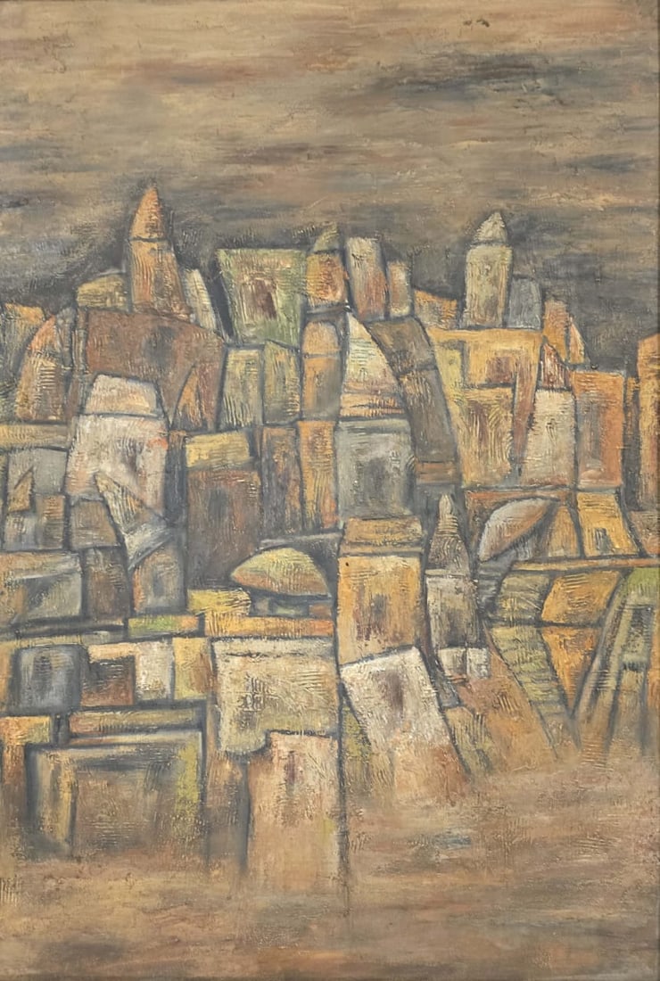 Ram Kumar - Untitled (Abstract Landscape): Ram Kumar (1924–2018)Untitled (Abstract Landscape)Oil on Canvas, 35" x 24"Signed and dated (bottom right)This evocative abstract composition by Ram Kumar is a quintessential representation of his ce