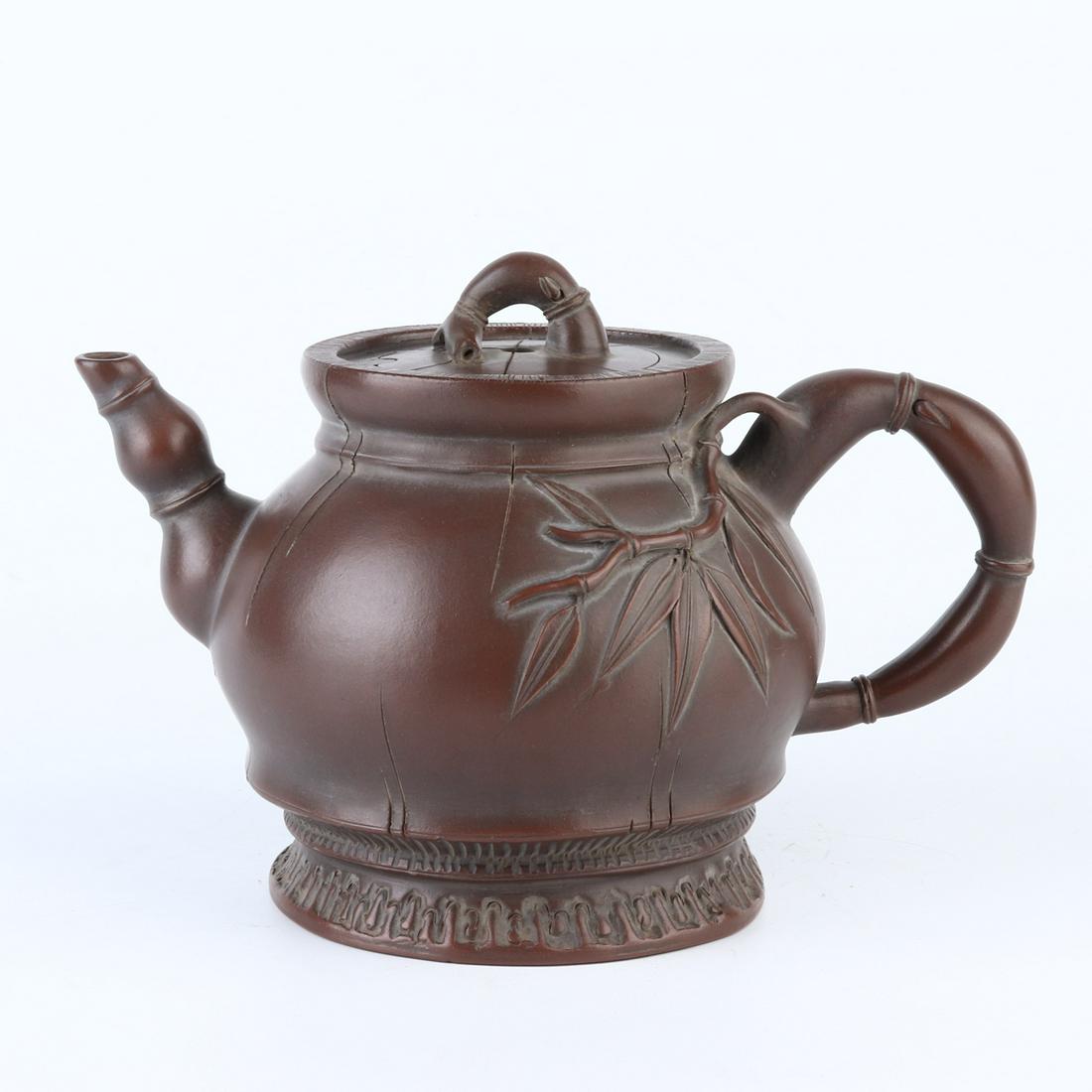 Chinese Bamboo Pattern Yixing Zisha Clay Teapot (1 of 12)