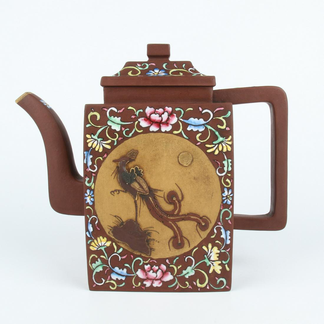 Chinese Phoenix Yixing Zisha Clay Teapot: Size : 165(H) x 200(W) x 95(D)mm , Weight : 830g