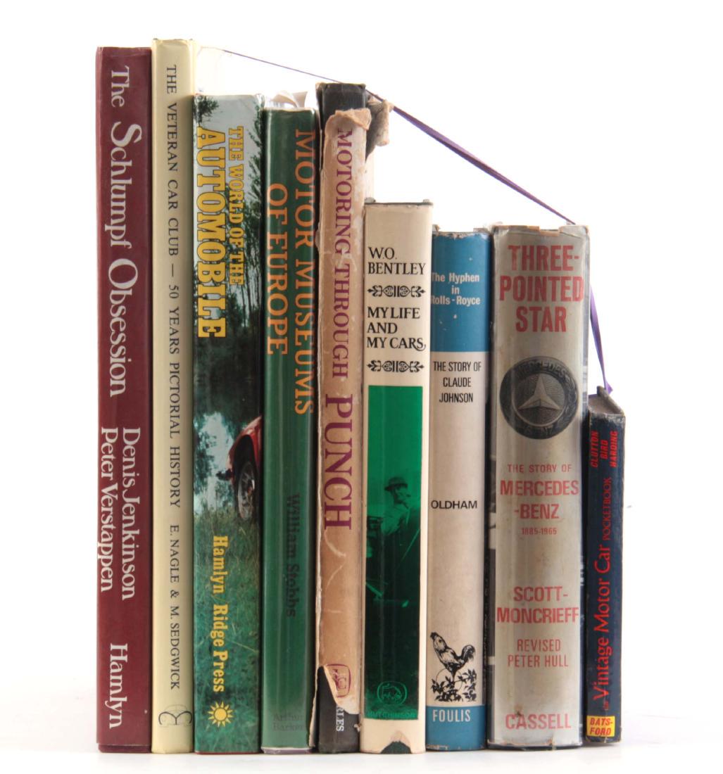 A COLLECTION OF 9 BOOKS including, THE VINTAGE MOT: A COLLECTION OF 9 BOOKS including, THE VINTAGE MOTOR CAR POCKET BOOK by Cecil Clutton 1959, THREE POINTED STAR by David Scott-Moncrieff 1966,THE HYPHEN IN ROLLS-ROYCE by Wilton J. Oldham 1967, W.O.BEN