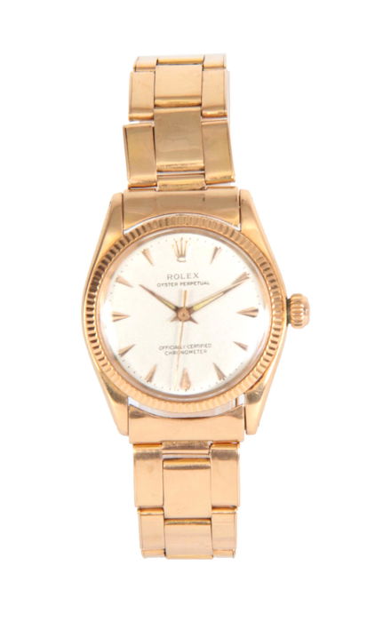 A 1950 S Mid Size 18ct Rose Gold Rolex Oyster Perp Mar 25 Hutchinson Scott Auctioneers In United Kingdom