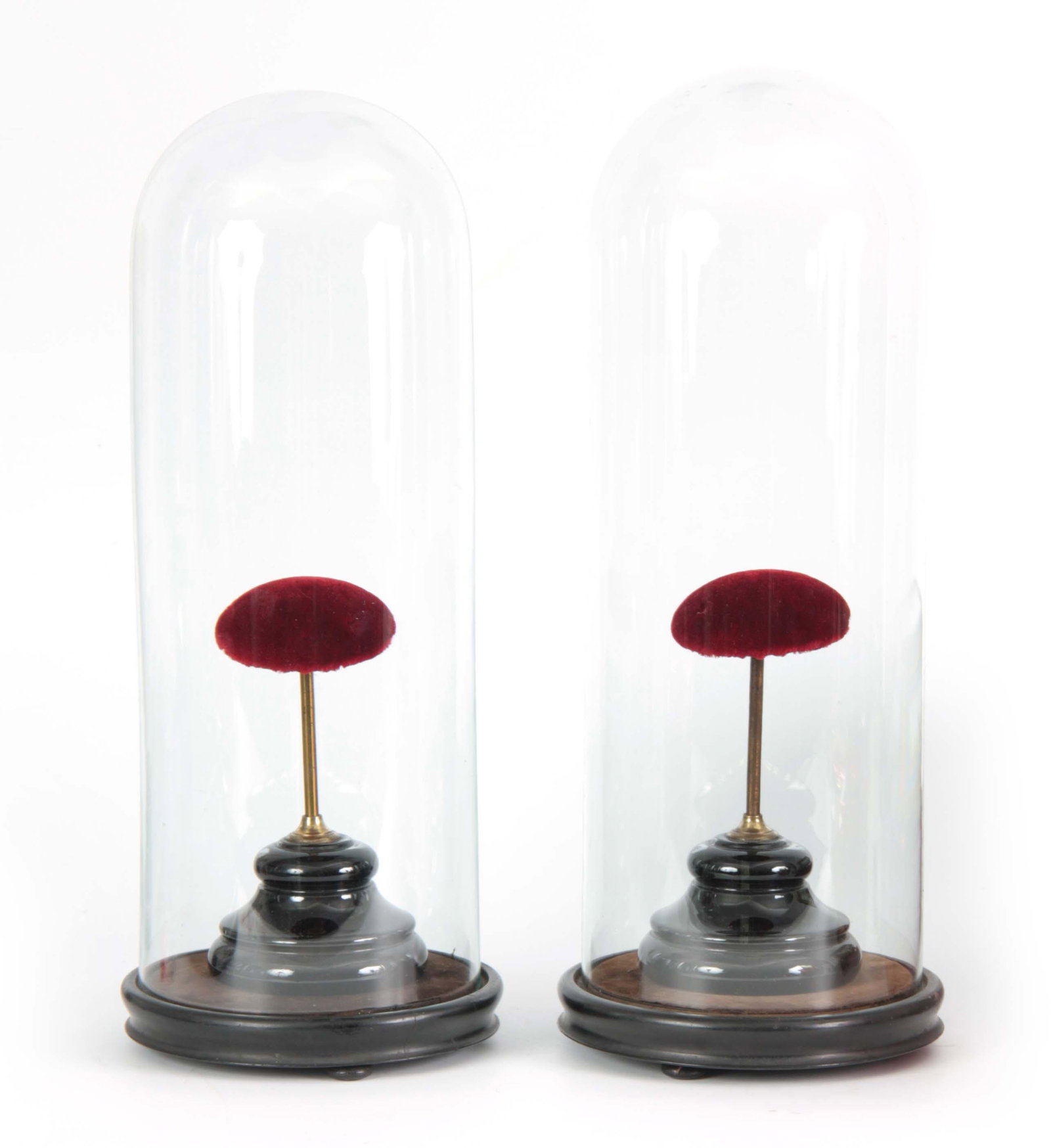 A PAIR OF LATE 19TH CENTURY CYLINDRICAL GLASS DOME (1 of 1)