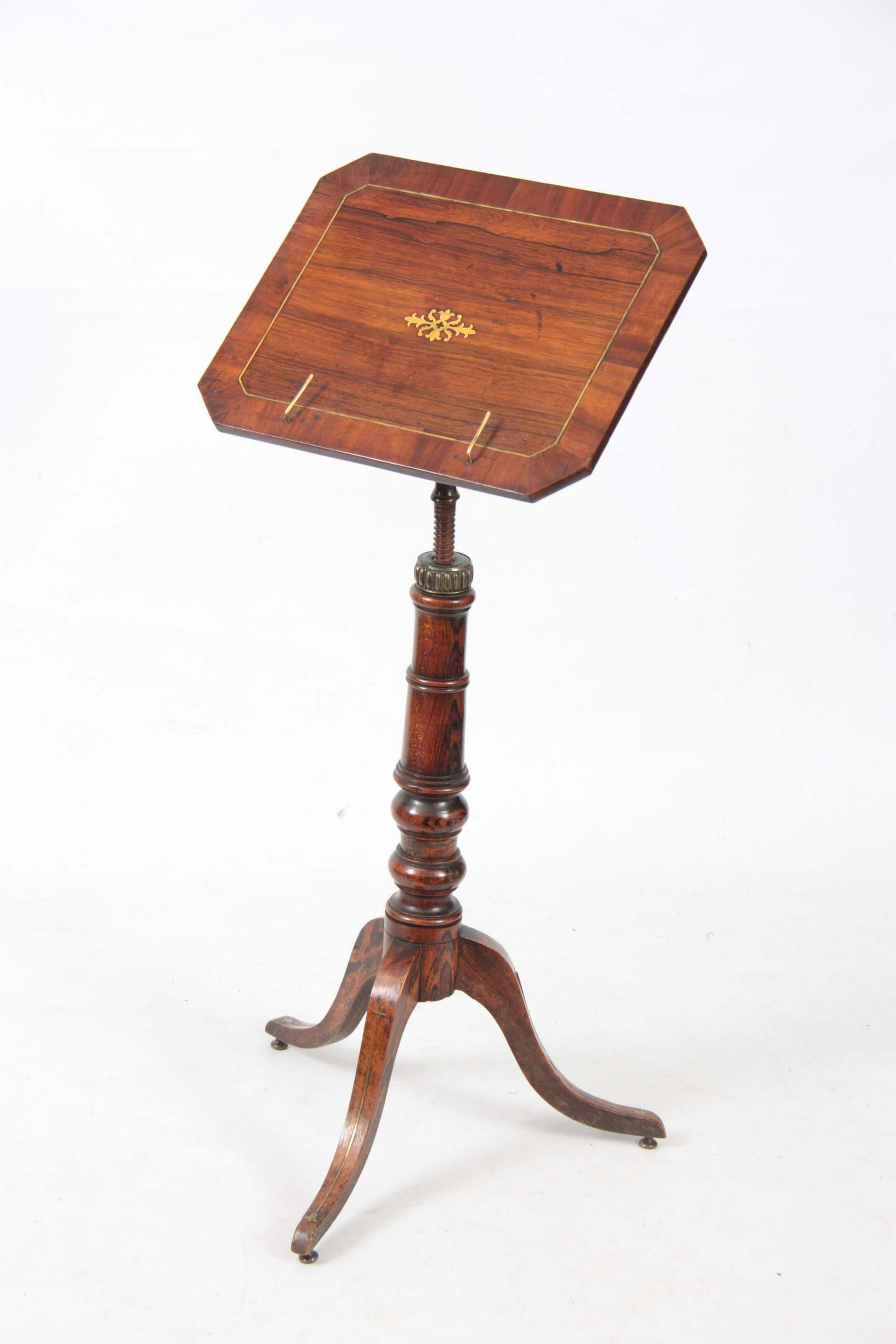 A REGENCY BRASS INLAID ROSEWOOD ADJUSTABLE MUSIC S (1 of 1)