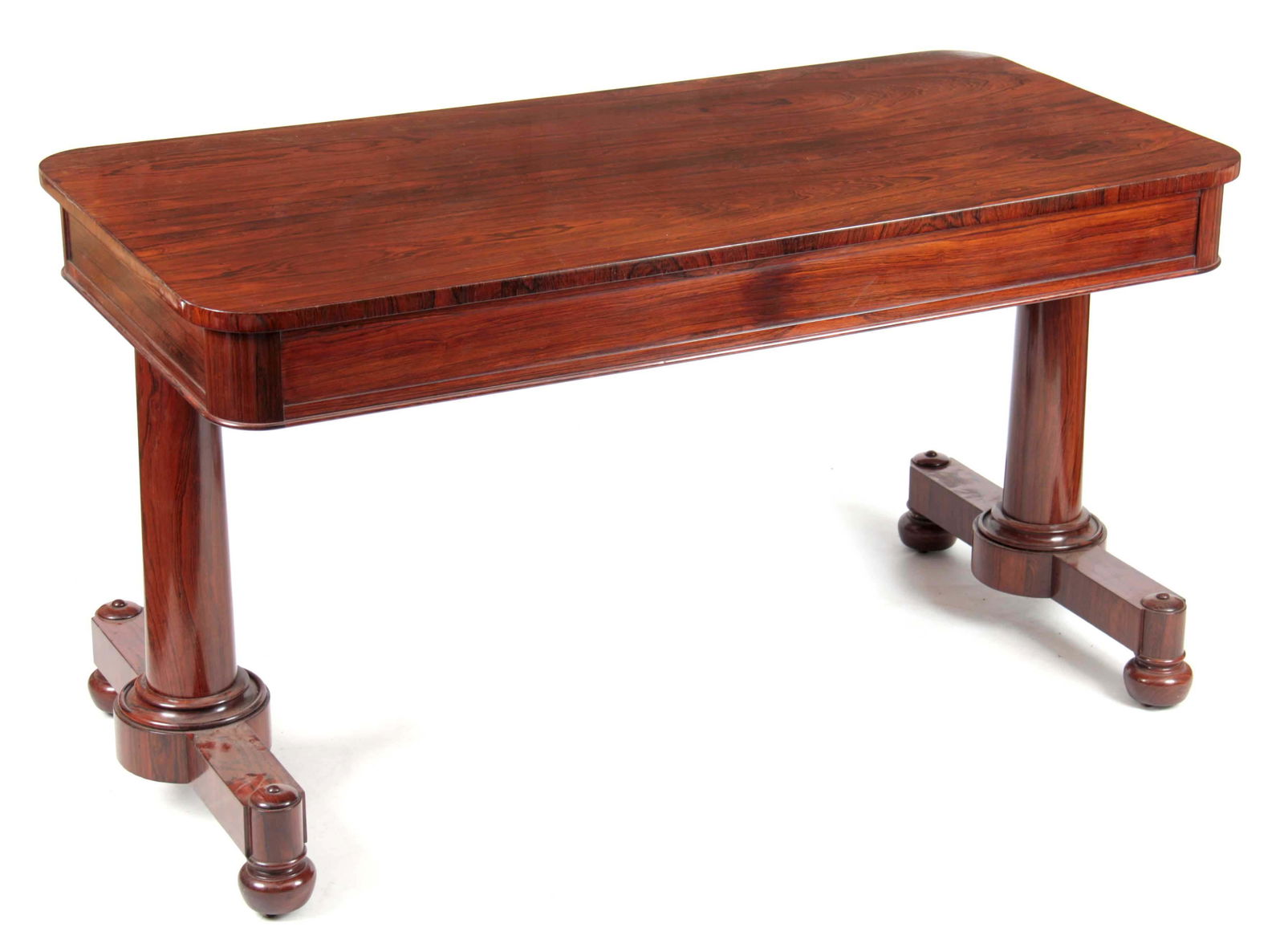A WILLIAM IV ROSEWOOD LIBRARY TABLE with rounded c (1 of 1)