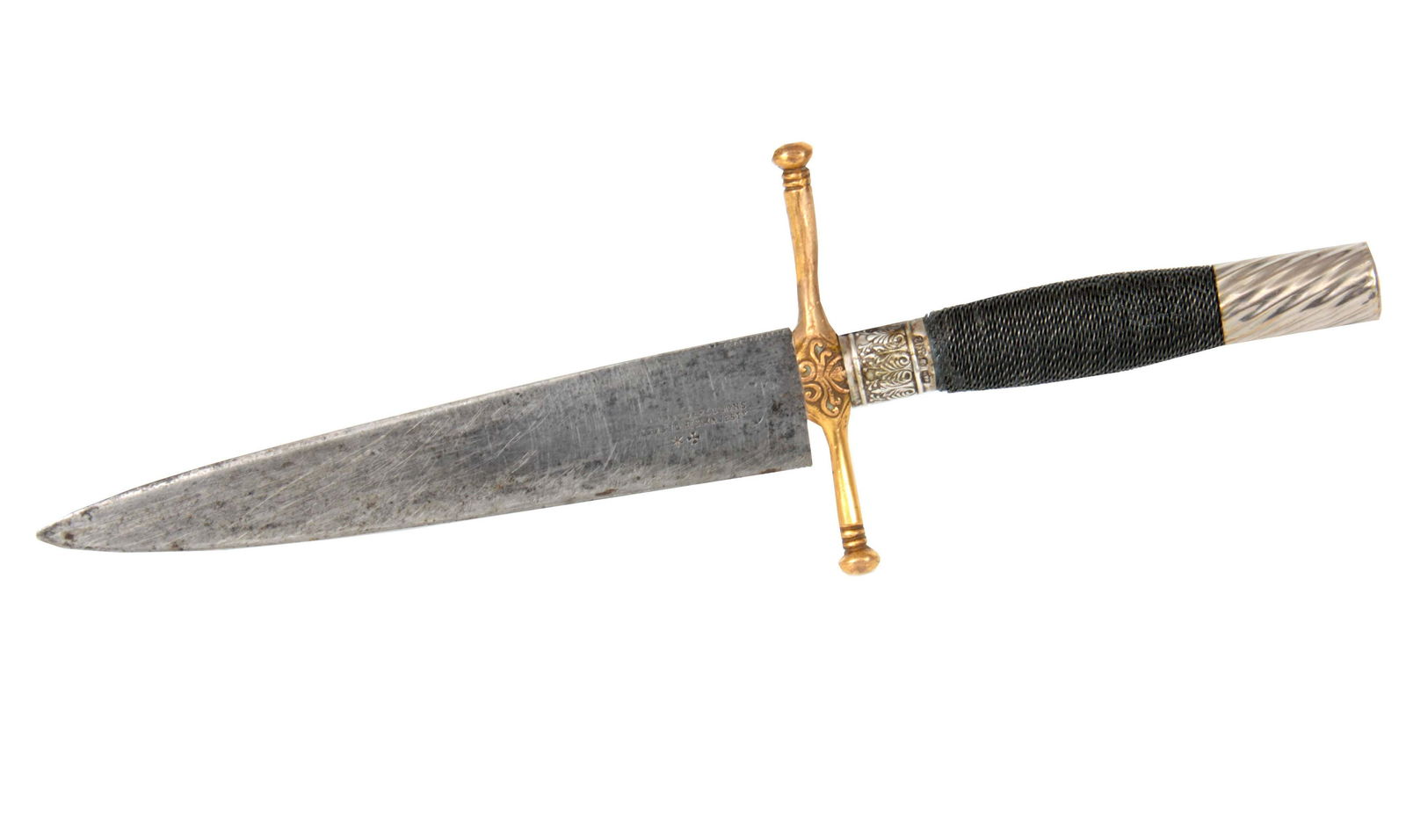 A 19TH CENTURY KNIFE BY ROGERS & SON with wire gri (1 of 1)