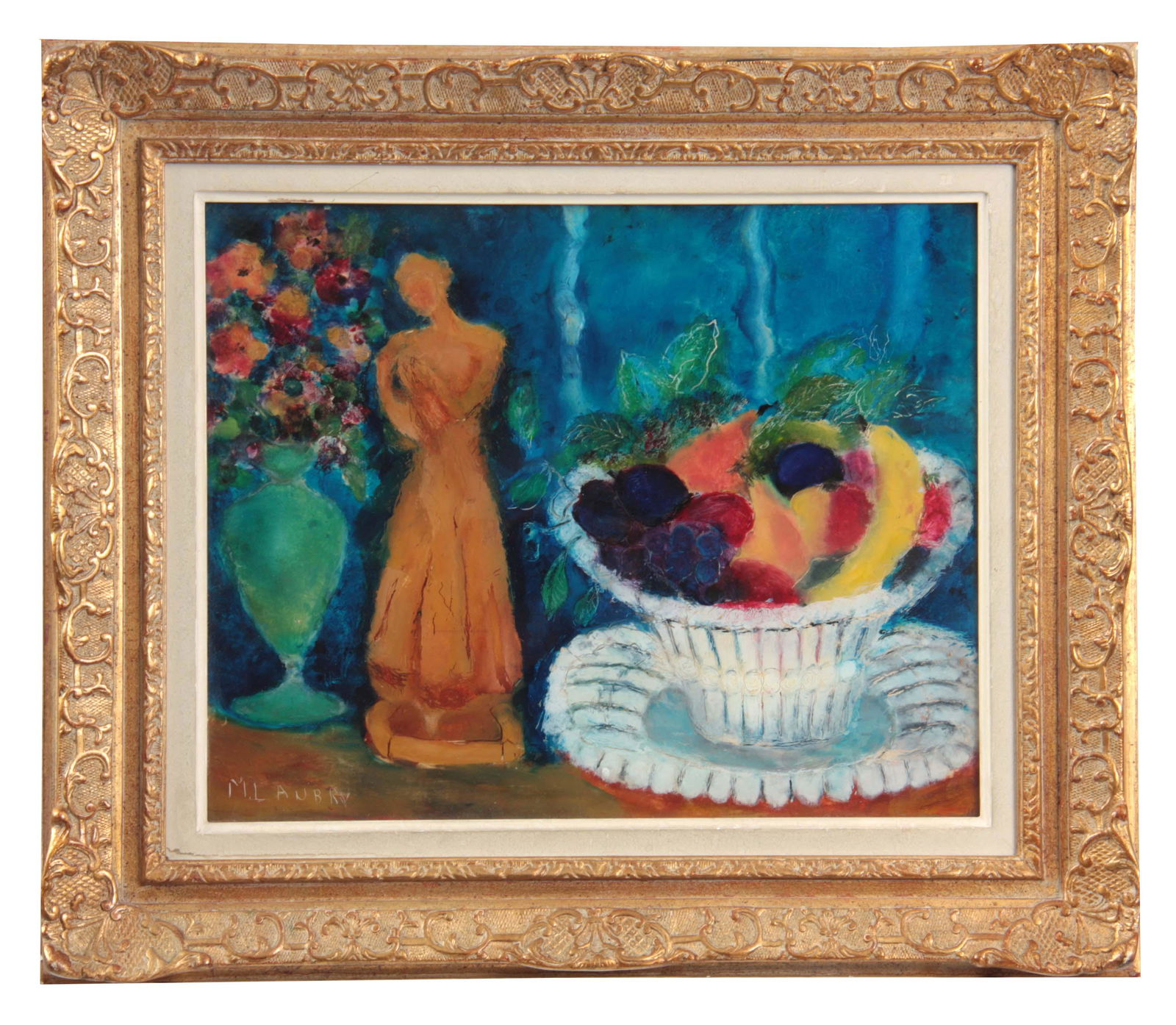 AN EARLY 20TH CENTURY REVERSE PAINTED OIL PAINTING (1 of 1)