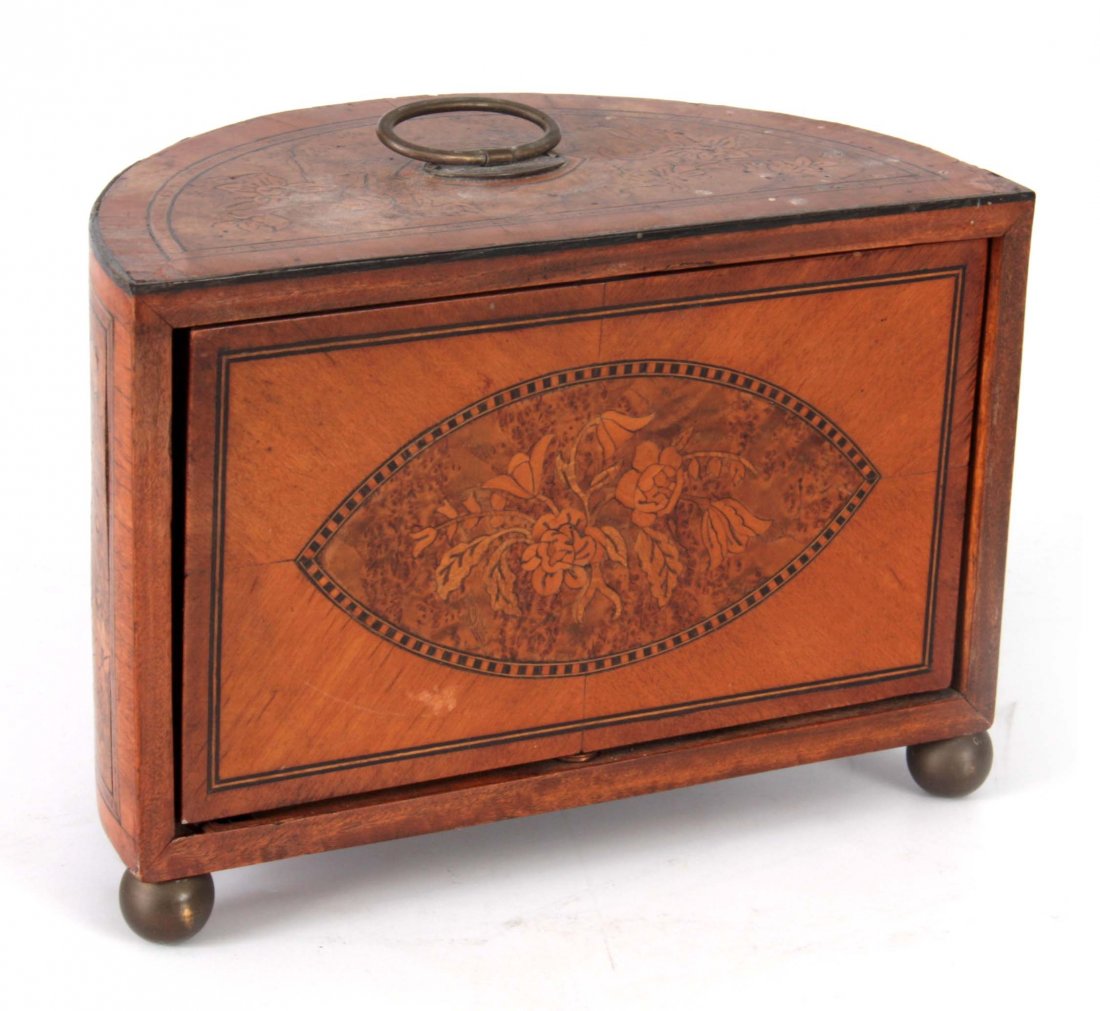 A RARE GEORGE III SHERATON STYLE BOW FRONTED REVOLVING (1 of 1)