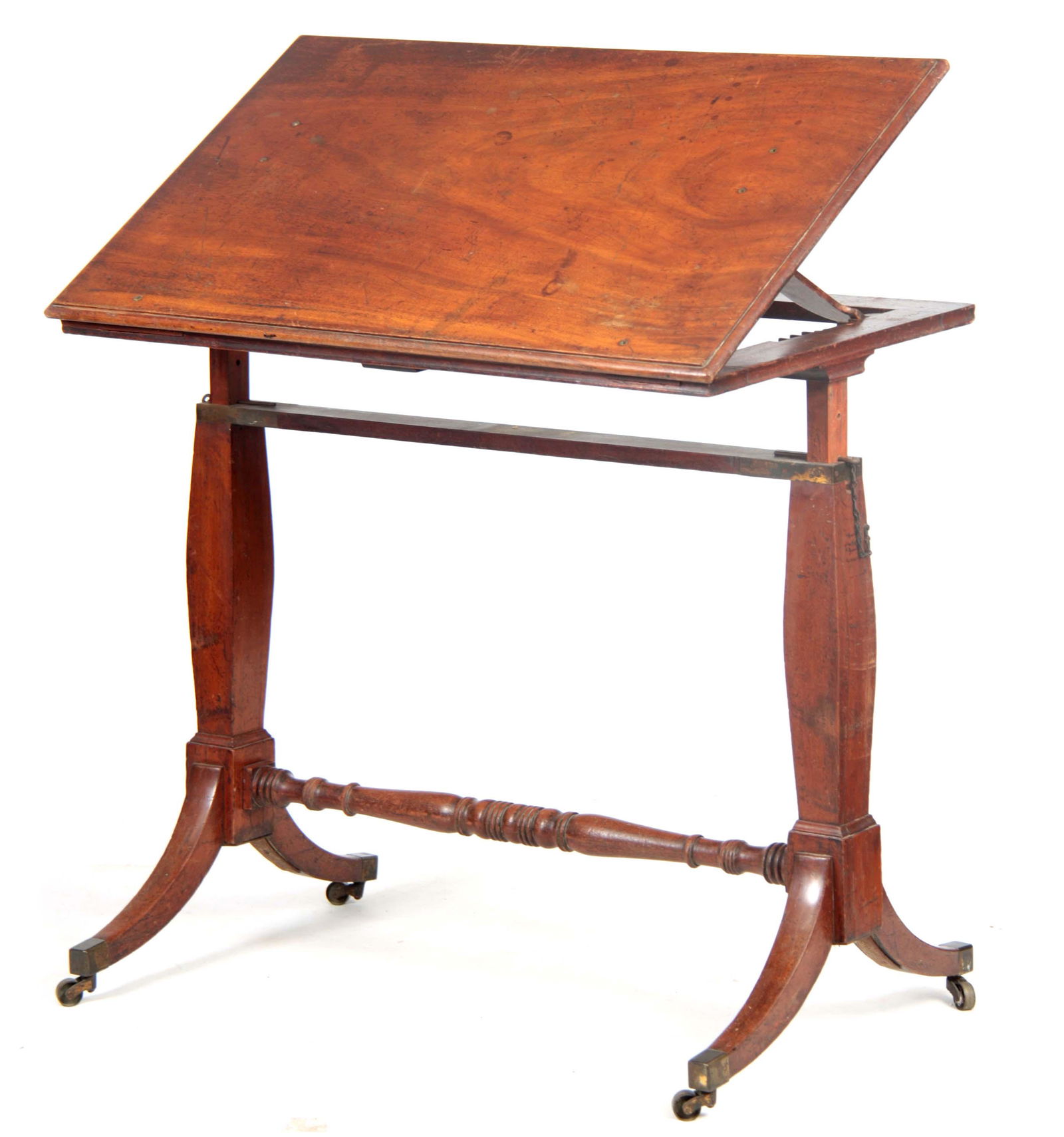A GEORGE III MAHOGANY ARCHITECT'S DESK with rise a (1 of 1)
