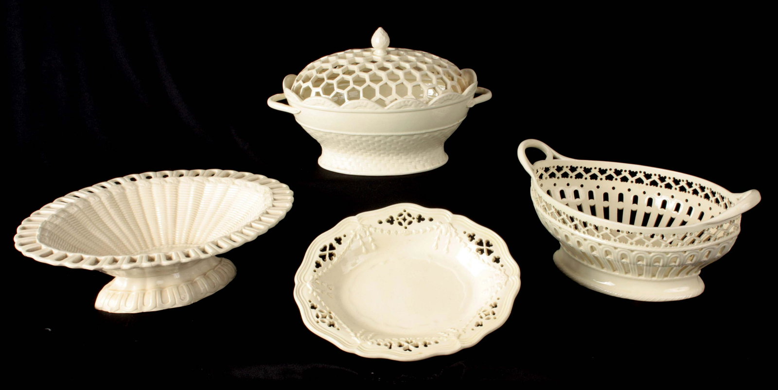 FOUR PIECES OF 18TH/19TH CENTURY LEEDS CREAMWARE (1 of 1)
