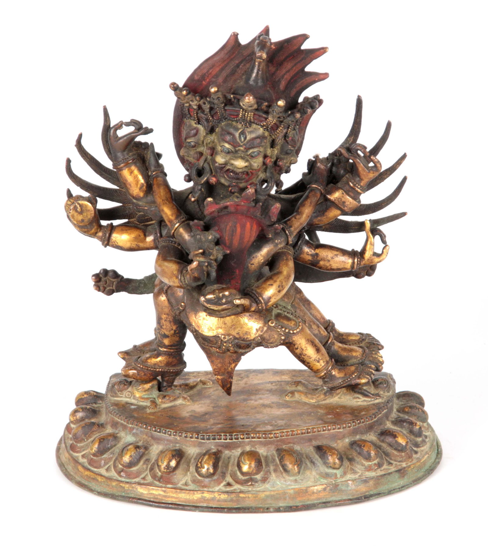 AN EARLY TIBETAN BRONZE MANDKESVARA YAB YUM BUDDHA (1 of 1)