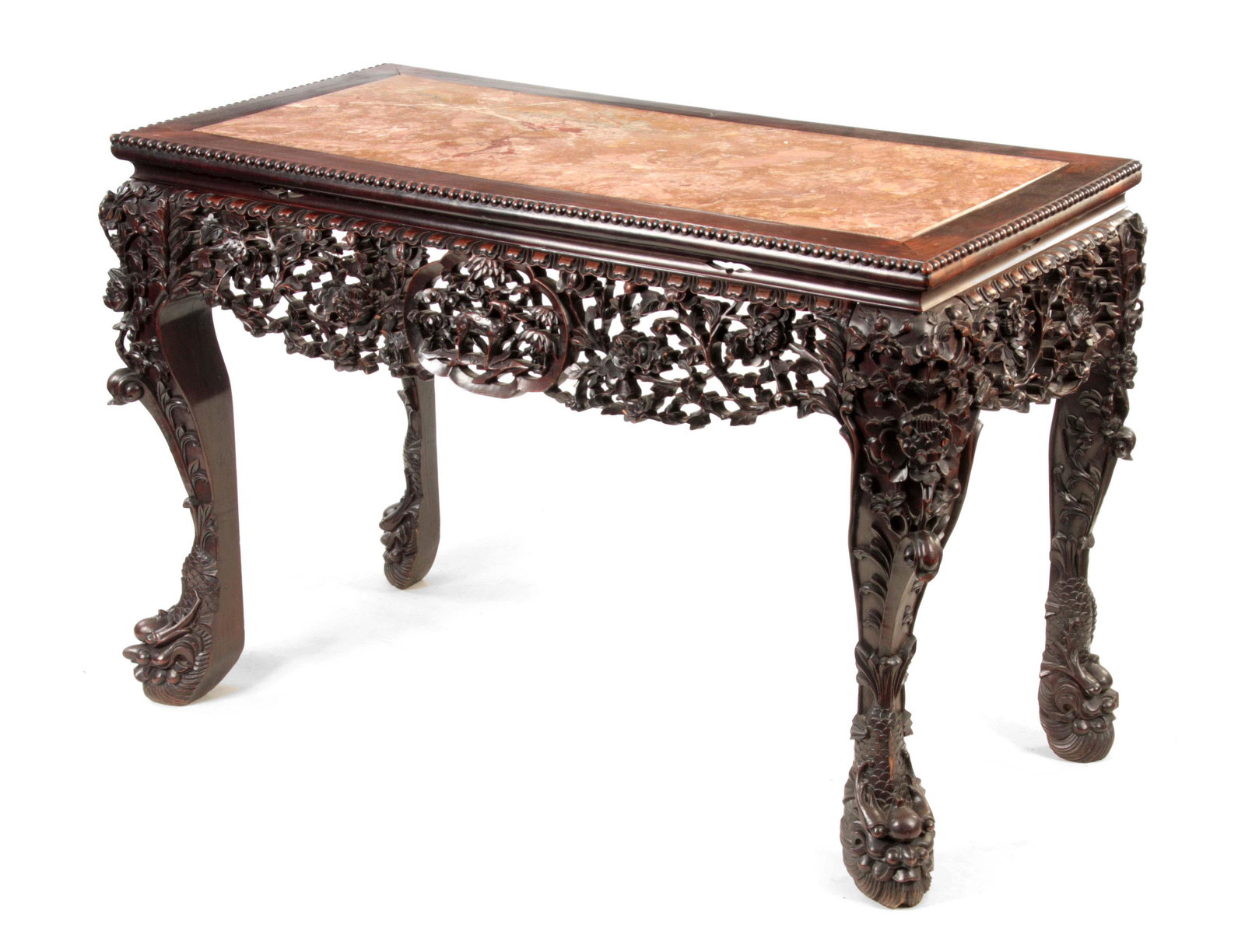 A 19TH CENTURY CHINESE HARDWOOD SERVING TABLE with (1 of 1)