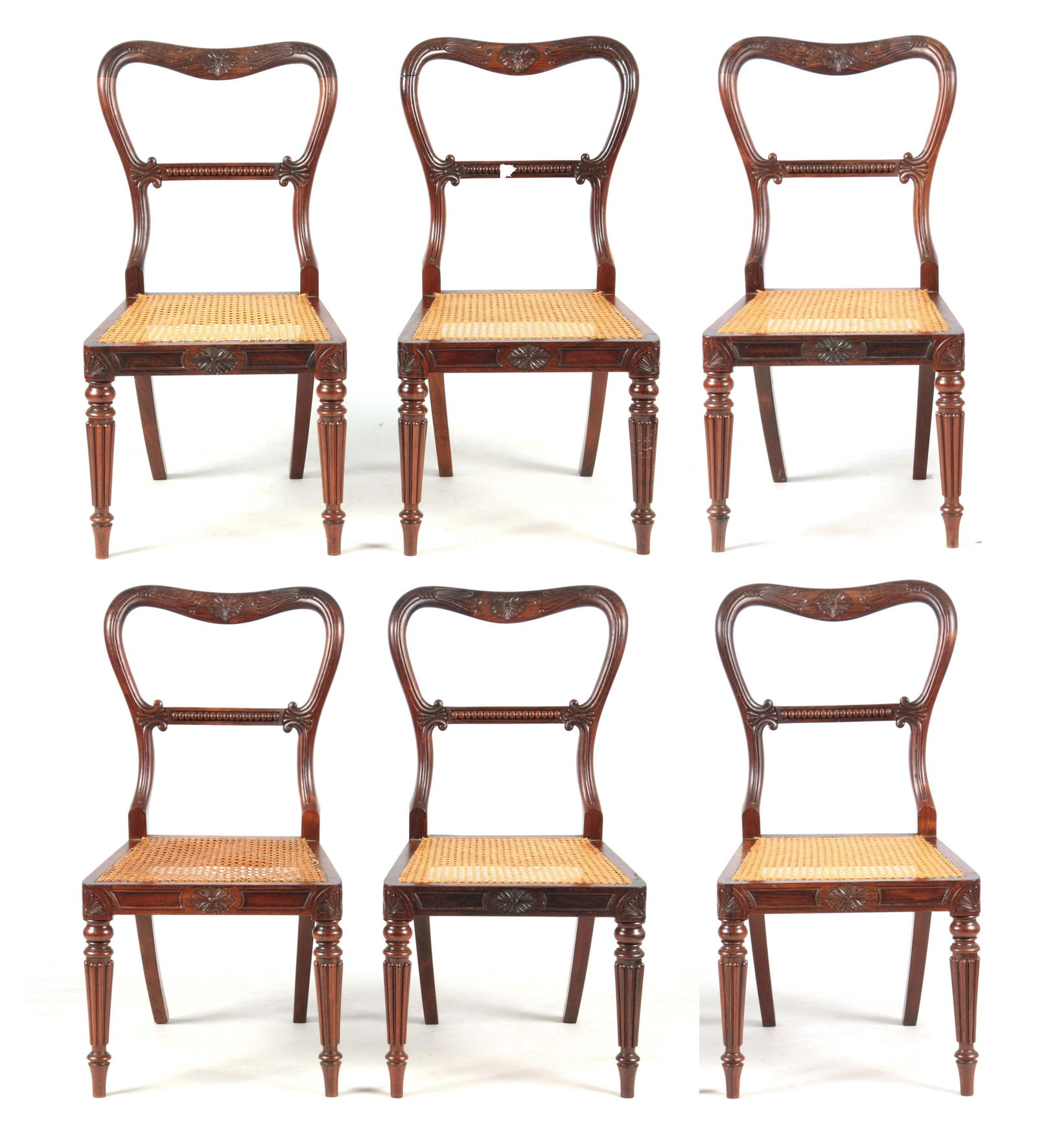 A FINE SET OF SIX LATE REGENCY ROSEWOOD DINING CHAIRS (1 of 1)