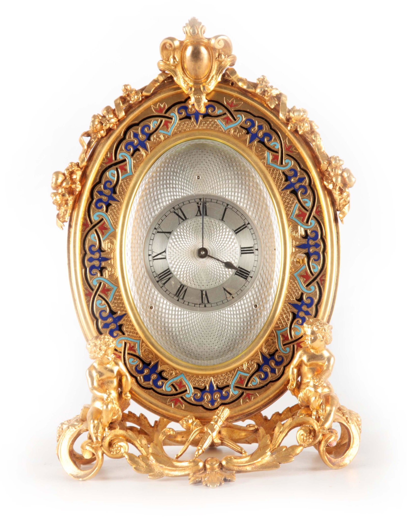 A LATE 19TH CENTURY FRENCH ORMOLU AND CHAMPLEVE ENAMEL (1 of 1)