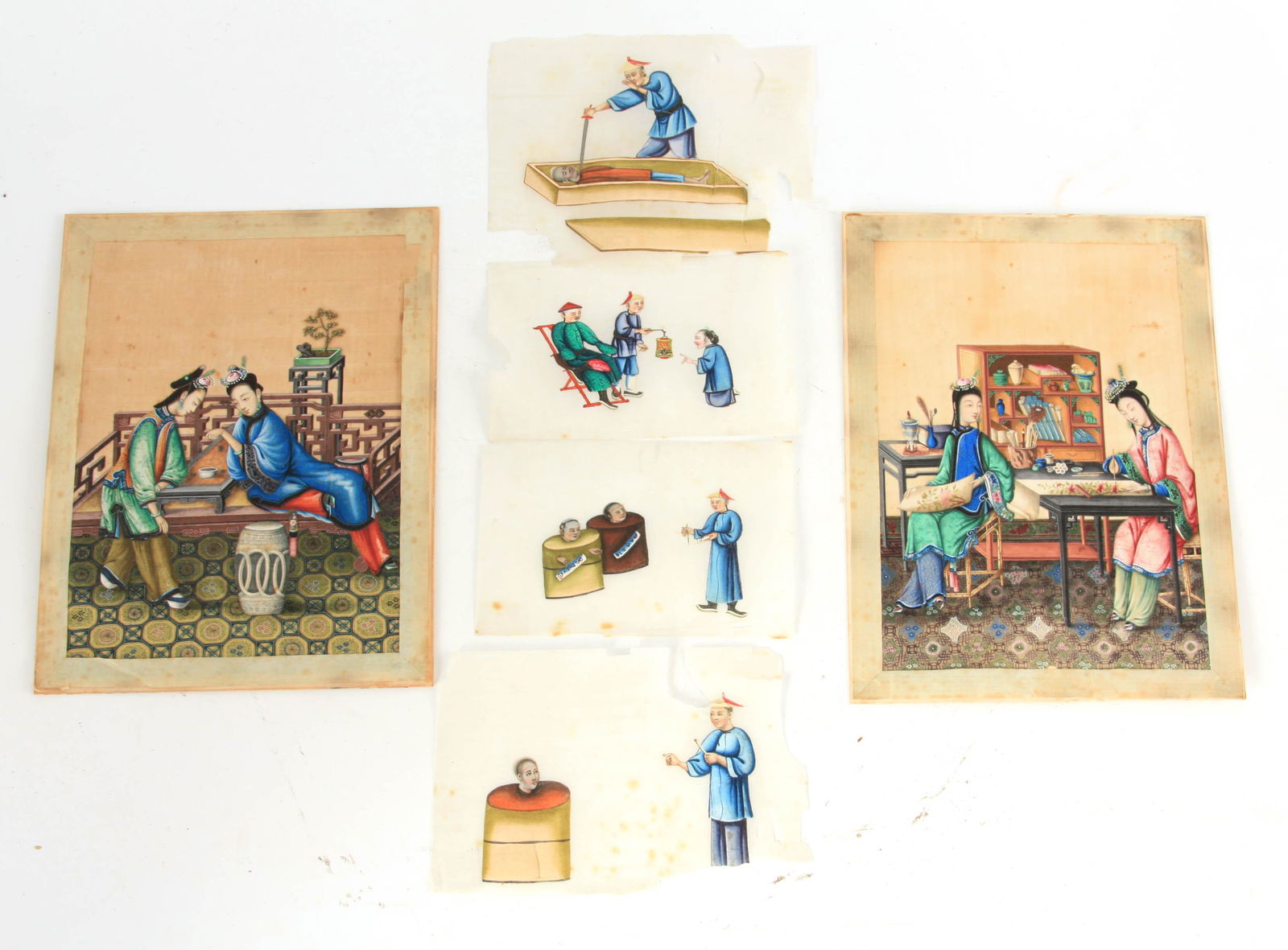 A PAIR OF 19TH CENTURY CHINESE FINE QUALITY PITH PAPER (1 of 1)