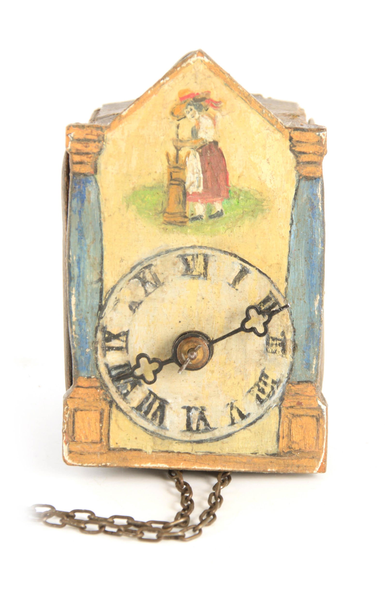 A 19TH CENTURY GERMAN BLACK FOREST WALL CLOCK with (1 of 1)