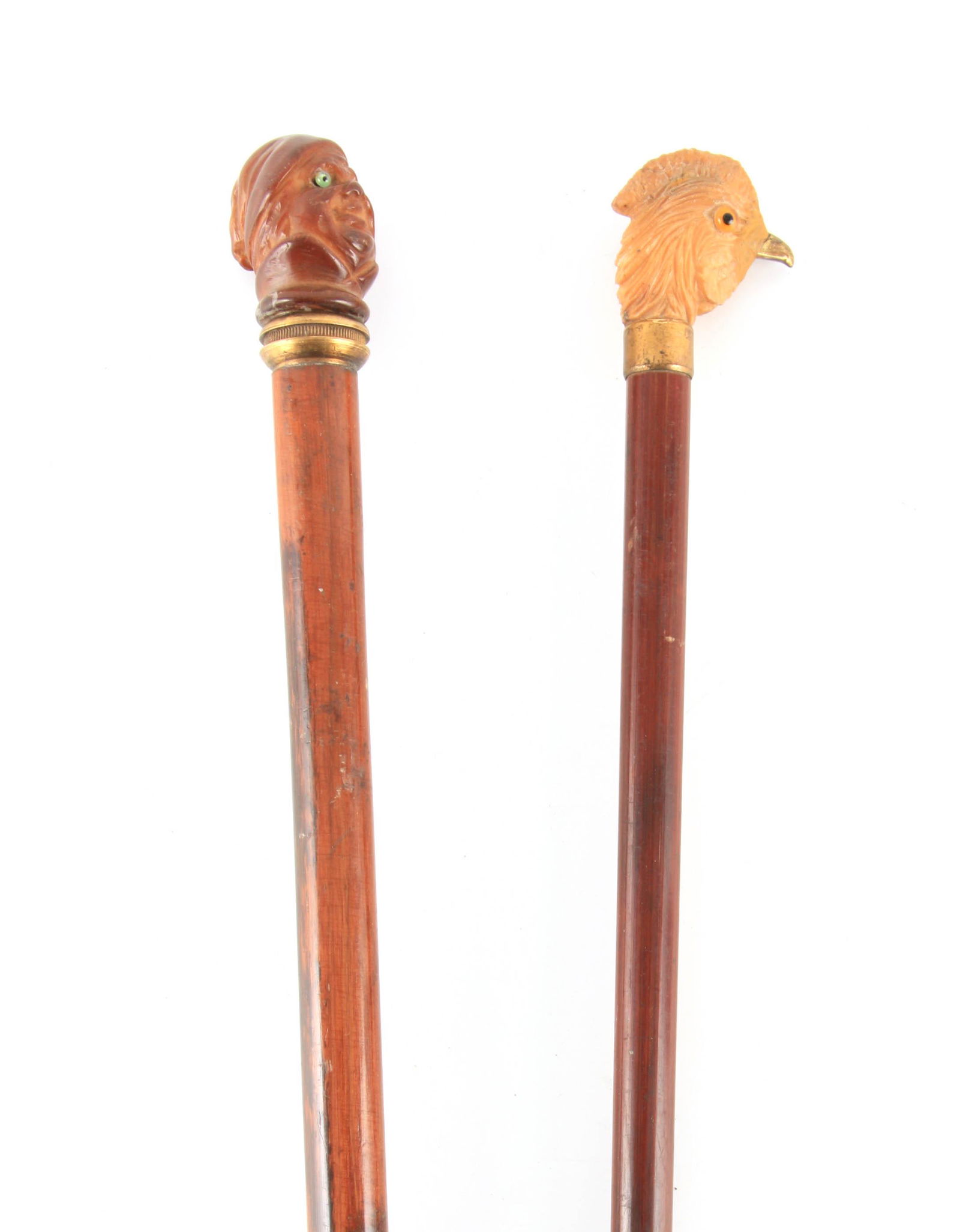 TWO 19TH CENTURY FRENCH WALKING STICKS one with a (1 of 1)