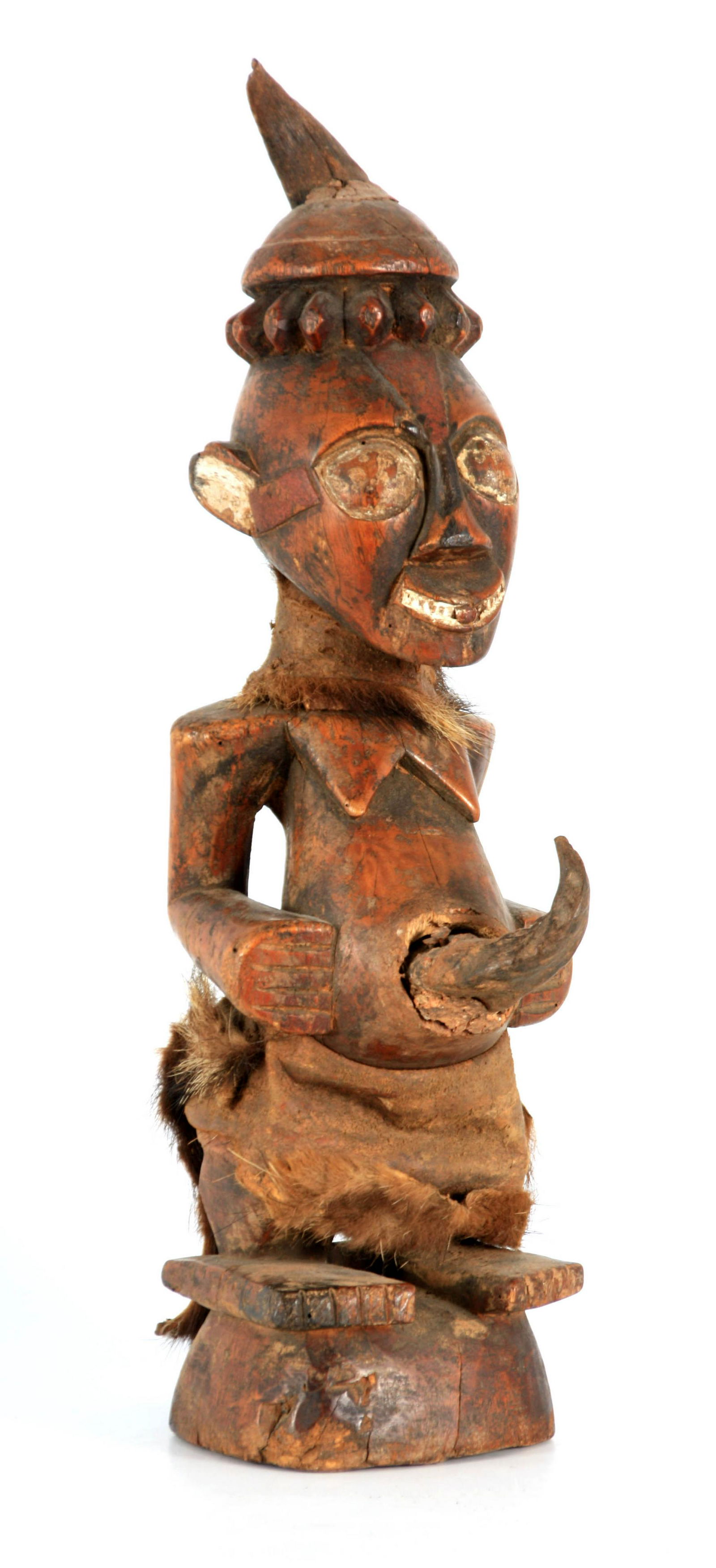 A 19TH CENTURY AFRICAN CARVED TRIBAL FIGURE 46cm high (1 of 1)