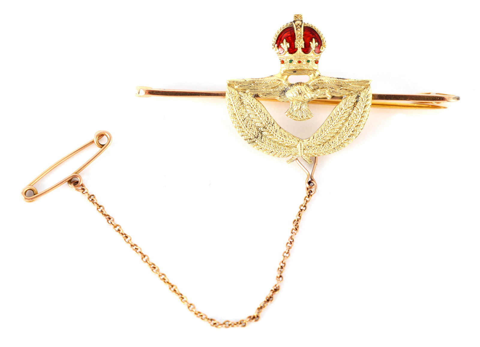A WW2 RAF Sweetheart brooch in 9ct Gold with colou (1 of 1)
