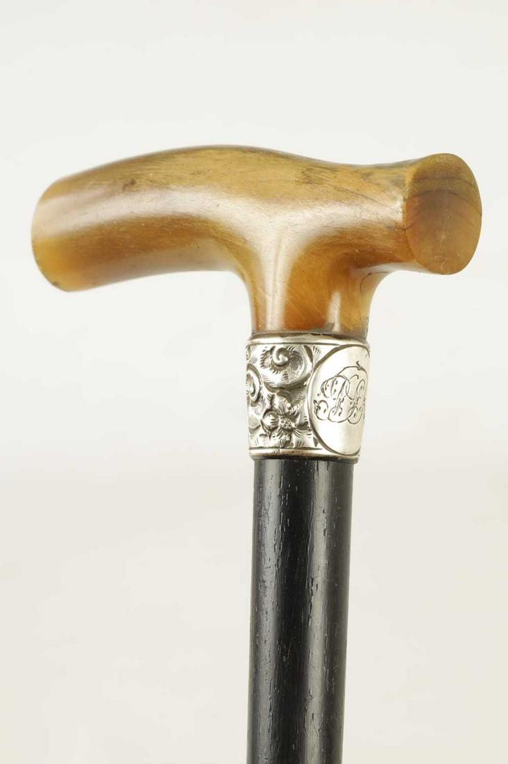THREE LATE 19TH CENTURY HORN HANDLED WALKING STICKS (1 of 7)