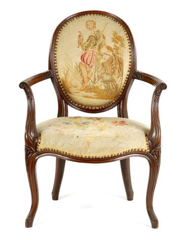A 19th Century French Hepplewhite Style Open Armchair 0861 On May 28 2022 Hutchinson Scott Auctioneers In North Yorkshire French Hepplewhite Style Open Armchair, French Style Antique Armchair