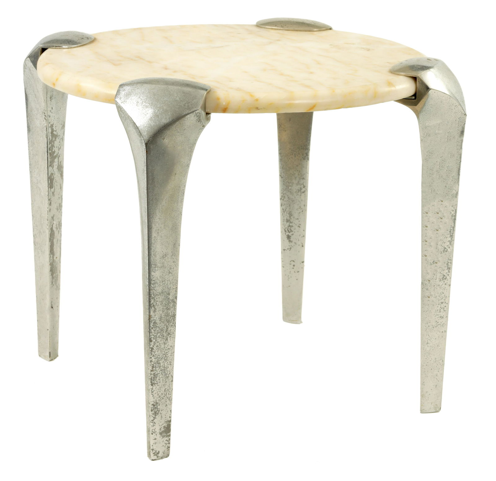 A MID-20TH CENTURY SMALL ROUND MARBLE TOP TABLE (1 of 4)