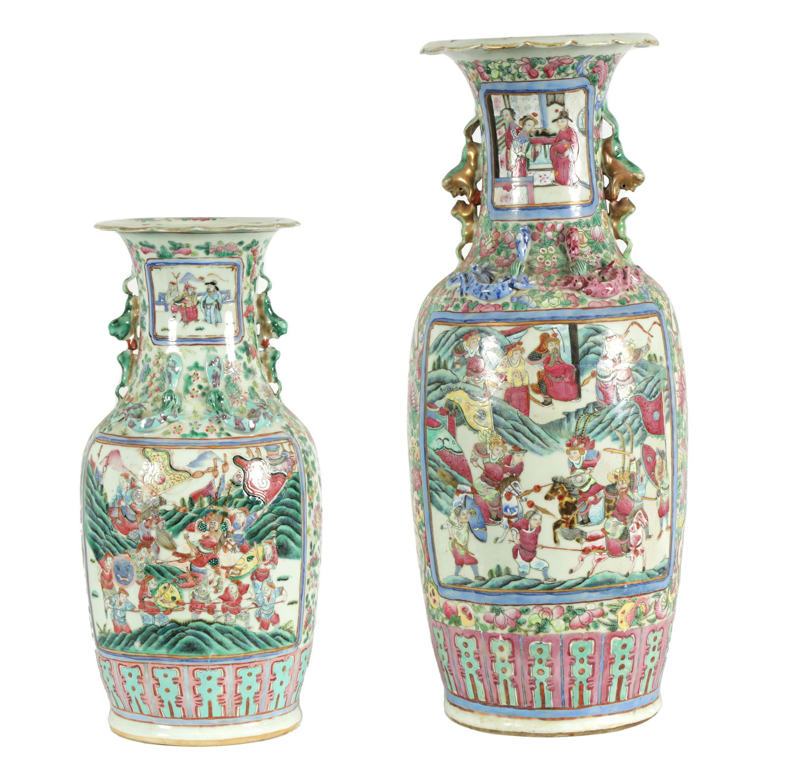 TWO LATE 19TH CENTURY CHINESE FAMILLE ROSE PORCELAIN VASES (1 of 20)