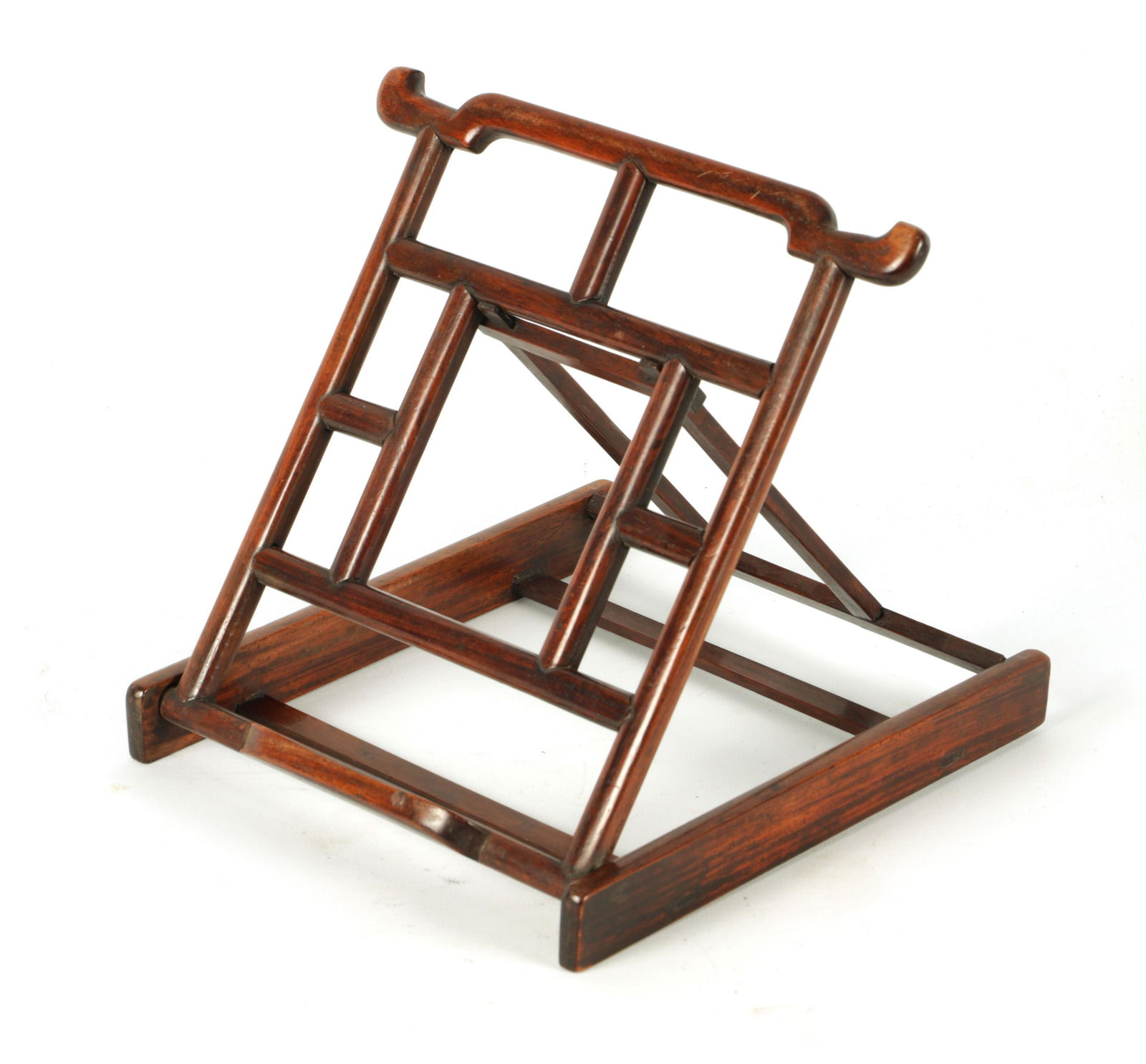 A 19TH CENTURY CHINESE HARDWOOD PORTABLE BOOKREST/EASEL (1 of 7)