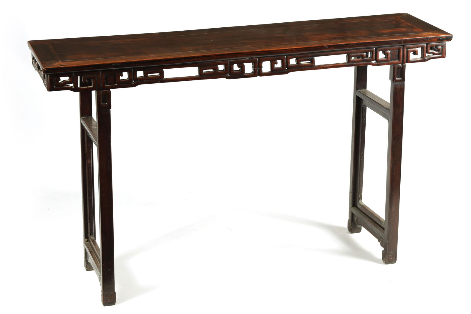 A 19TH CENTURY CHINESE HARDWOOD ALTAR TABLE OF GOOD COLOUR AND PATINA (1 of 8)